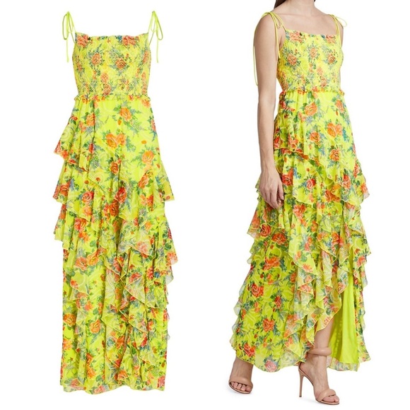 Alice + Olivia Jocelyn Tiered Ruffle Maxi Dress - 2 - Picture 2 of 9